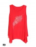 Feather Rhinestone Chiffon Tops